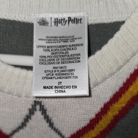 Warner Bros. Gray and Black Gryffindor Kids Dress LOT P - Picture 2 of 7